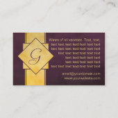 バーガンディおよび金ゴールドのワインショップの名刺 名刺 (裏面)