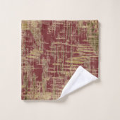 バーガンディおよび金ゴールド バスタオルセット (ウォッシュタオル)