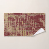 バーガンディおよび金ゴールド バスタオルセット (ハンドタオル)