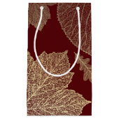 バーガンディおよび陸軍少佐の階級章の秋の結婚式 スモールペーパーバッグ (正面)