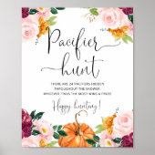 バーガンディかぼちゃおしゃぶり狩りベビーシャワーゲームポー ポスター (正面)