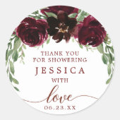 バーガンディかぼちゃの秋シャワーフェイスステッカー ラウンドシール (正面)