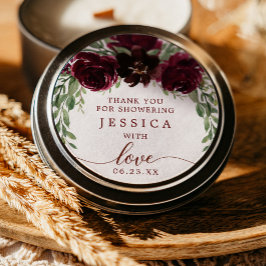 バーガンディかぼちゃの秋シャワーフェイスステッカー ラウンドシール