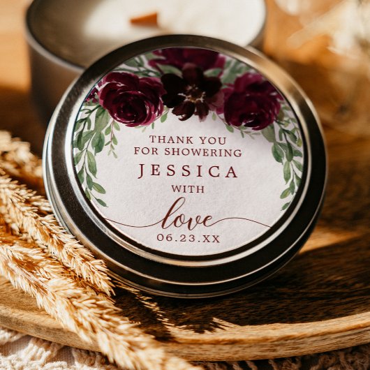 バーガンディかぼちゃの秋シャワーフェイスステッカー ラウンドシール