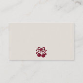 バーガンディさくらんぼオントップベビーシャワーおむつラッフル エンクロージャーカード (裏面)