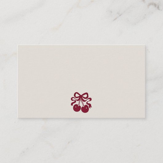 バーガンディさくらんぼオントップベビーシャワーおむつラッフル エンクロージャーカード (裏面)