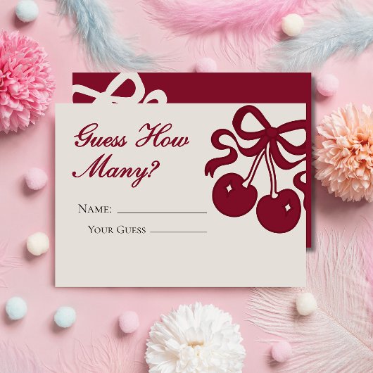 バーガンディさくらんぼトップ推測ゲームのカードの数 エンクロージャーカード