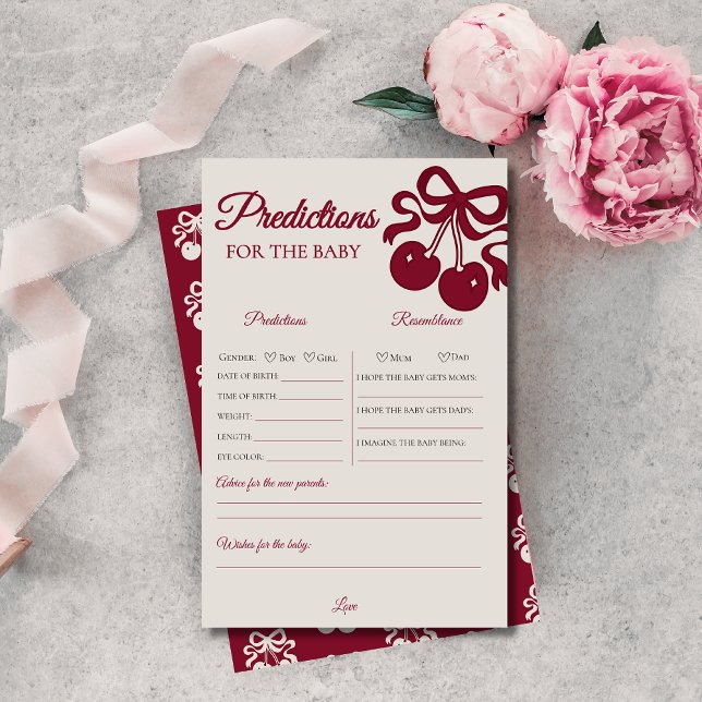 バーガンディさくらんぼベビーシャワー予測ゲーム (クリエイターアップロード済み)