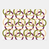 バーガンディとオリーブクリームラッピング紙 ラッピングペーパーシート (正面3)