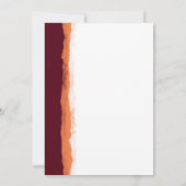 バーガンディとオレンジの裂けた紙卒業 招待状 (裏面)