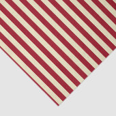 バーガンディとクリームの縦型ストライプ 薄葉紙 (詳細)