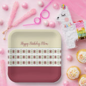 バーガンディとクリーム ペーパープレート (パーティー)