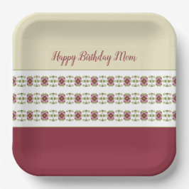 バーガンディとクリーム ペーパープレート