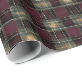 バーガンディとグリーンプライド – 素朴ホリデーギフト ラッピングペーパー (ロールコーナー)