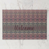 バーガンディとグリーン装飾紙ランチョンマット ペーパーパッド (正面)