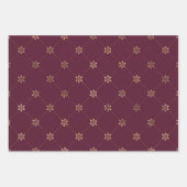 バーガンディとゴールドのパリをテーマにした ラッピングペーパーシート (正面3)