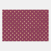 バーガンディとゴールドのパリをテーマにした ラッピングペーパーシート (正面2)