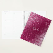 バーガンディとシルバーのグリッター プランナー手帳 (ディスプレー)