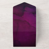 バーガンディとシルバーの花の結婚式 オールインワン招待状 (外側)