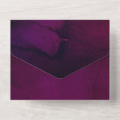 バーガンディとシルバーの花の結婚式 オールインワン招待状 (裏面)