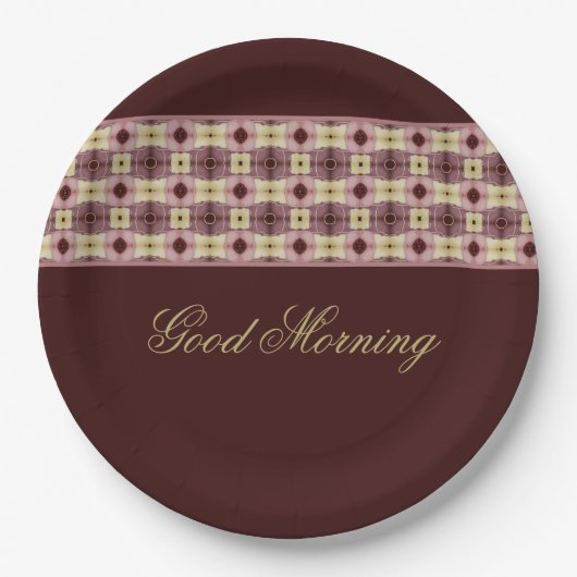 バーガンディとバラ色のピンク ペーパープレート (正面)