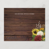 バーガンディとヒマワリをテーマ結婚にした予算 (裏面)