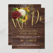 バーガンディとヒマワリをテーマ結婚にした予算 (正面/裏面)