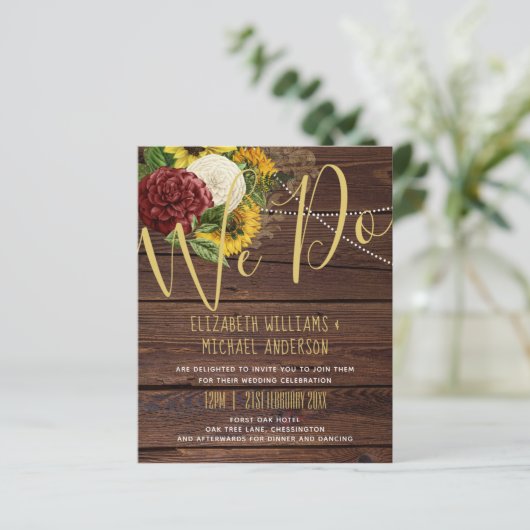 バーガンディとヒマワリをテーマ結婚にした予算 (スタンド正面)