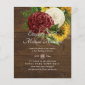 バーガンディとヒマワリをテーマ結婚にした予算 (正面)