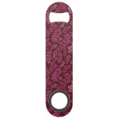 バーガンディとピンクのフローラ熱帯葉パターン スピード栓抜き (裏面)