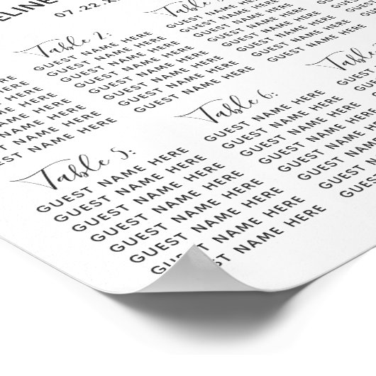 バーガンディとピンクのフローラ結婚のテーブルの座席表 ポスター (角)