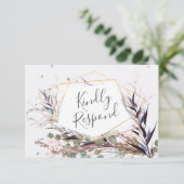 バーガンディとピンクの野生の花がデートカードを救う 出欠カード (スタンド正面)