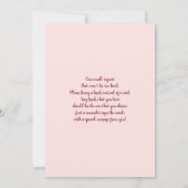 バーガンディとピンクベビーシャワーガール招待状 招待状 (裏面)