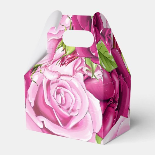 バーガンディとピンクローズ フェイバーボックス (正面サイド)