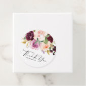 バーガンディとピーチの花のベイビーシャワーのお礼 フェイバータグ (インサイチュ)