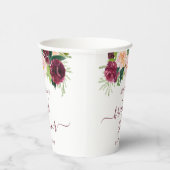 バーガンディとブッシュの花のプリンセスシャワー 紙コップ (右)