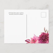 バーガンディとブッシュの花の感謝祭の写真 シーズンポストカード (裏面)