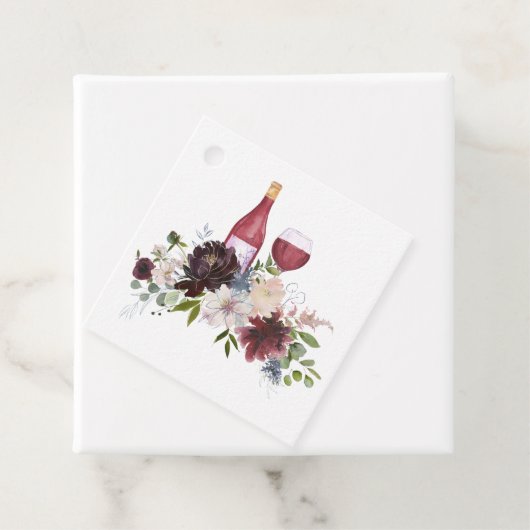 バーガンディとブッシュピンクの花のワイン試飲 フェイバータグ (インサイチュ)