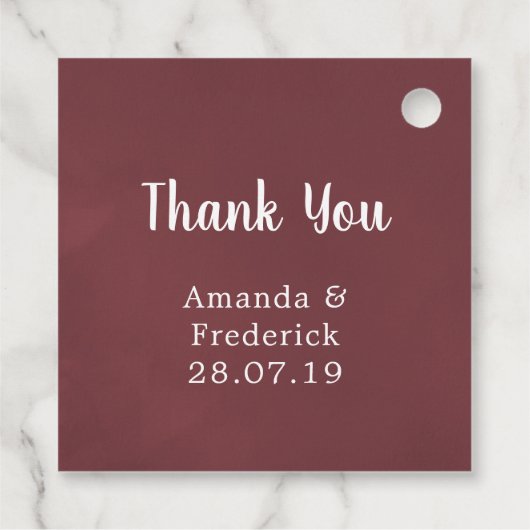 バーガンディとブッシュピンクの花のワイン試飲 フェイバータグ (裏面)