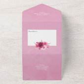 バーガンディとブッシュ オータム フォール ウェディング オール イン ワン オールインワン招待状 (外側)