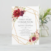 バーガンディとブッシュ 幾何学的な最初の聖体拝領 招待状 (スタンド正面)