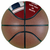 バーガンディとホワイトパーソナライズされたフォトバスケットボール バスケットボール (右)