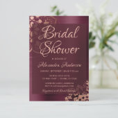 バーガンディとローズゴールドのマンダラ ブライダルシャワー 招待状 (スタンド正面)