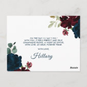 バーガンディと海軍のブ素朴リーデスメイドの提案 ポストカード (裏面)