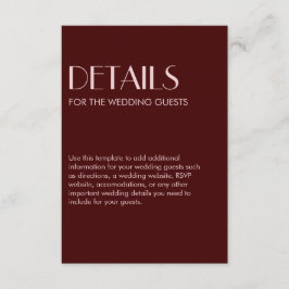 バーガンディと淡いピンクのエレガントでおしゃれな結婚式 エンクロージャーカード