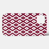 バーガンディと白のダイヤモンド柄のケースメイトiPhone Case-Mate iPhoneケース (裏面 (横))