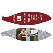 バーガンディと白のバスケッパーソナライズされたトボール バスケットボール (パネル)