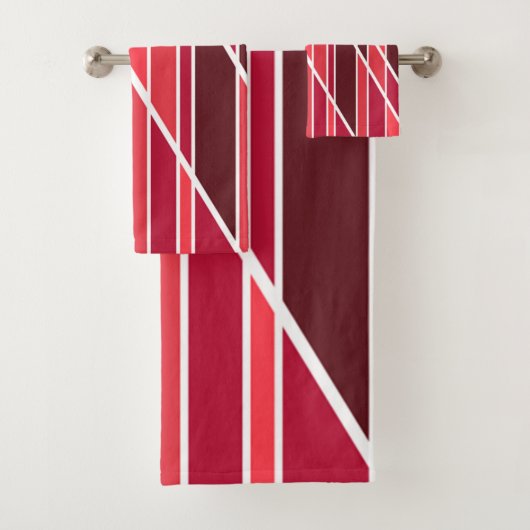 バーガンディと白 バスタオルセット (インサイチュ)
