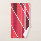 バーガンディと白 バスタオルセット (ハンドタオル)