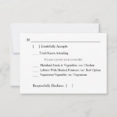 バーガンディと赤面フローラと食事オプション結婚ズ 出欠カード (裏面)